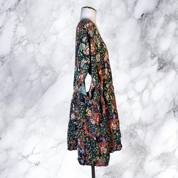 Torrid Black Floral Textured Stretch Rayon Babydoll - Picture 6 of 11